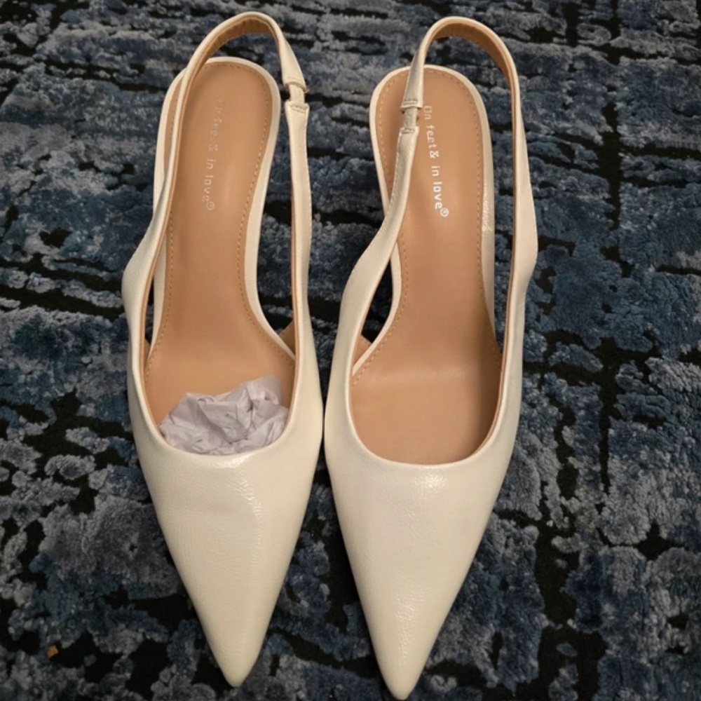 Elegant Cream Slingback Heels